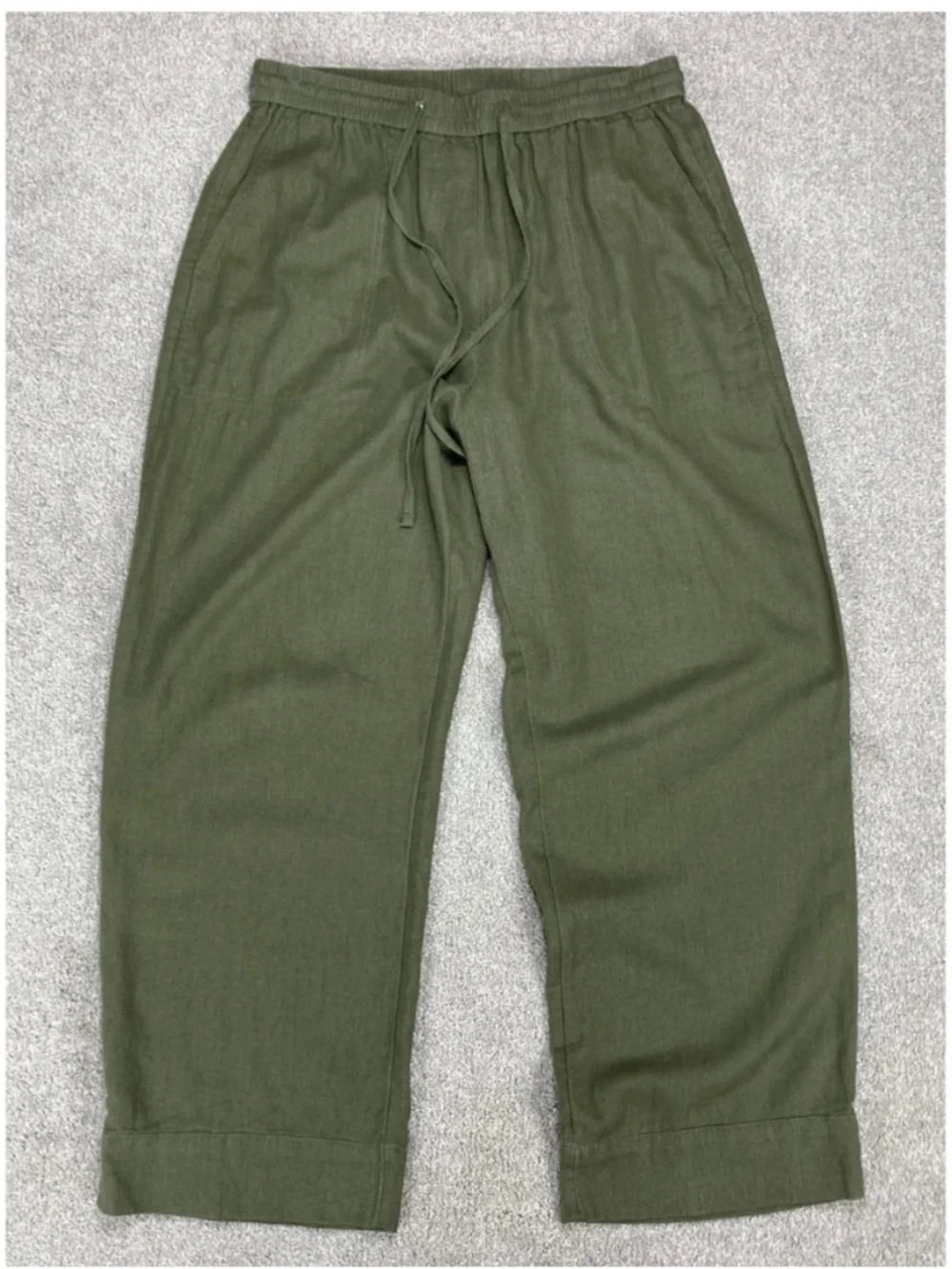 Banana Republic Olive Green Linen High-Rise Pants M